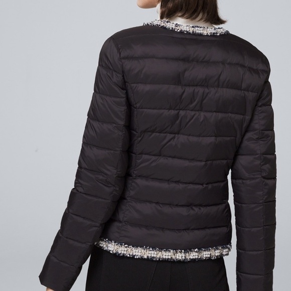 New White House Black Market Embellished Puffer Jacket - Picture 4 of 6